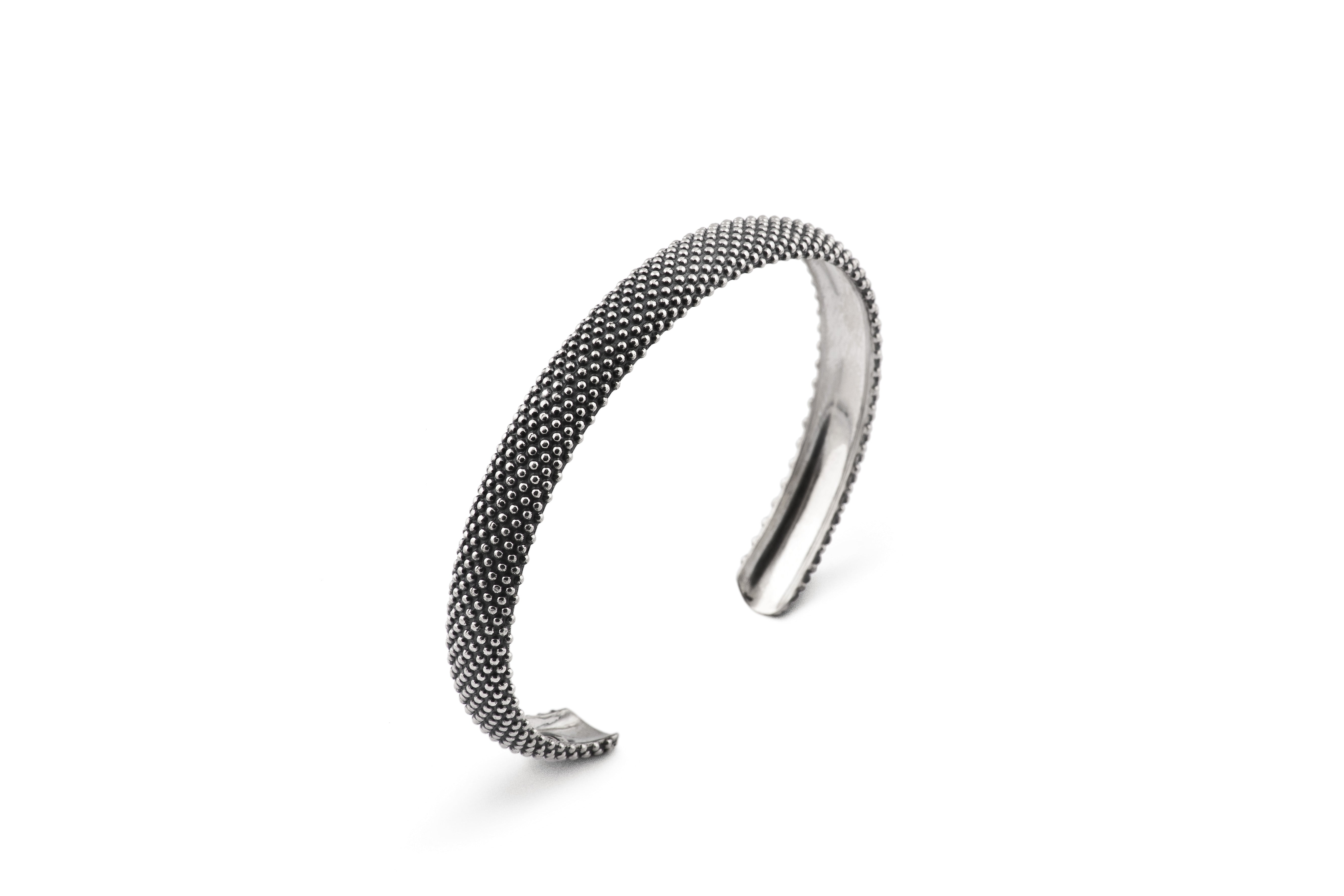 BRACCIALE RIGIDO PUNTINATO / ARGENTO BRUNITO LUCID