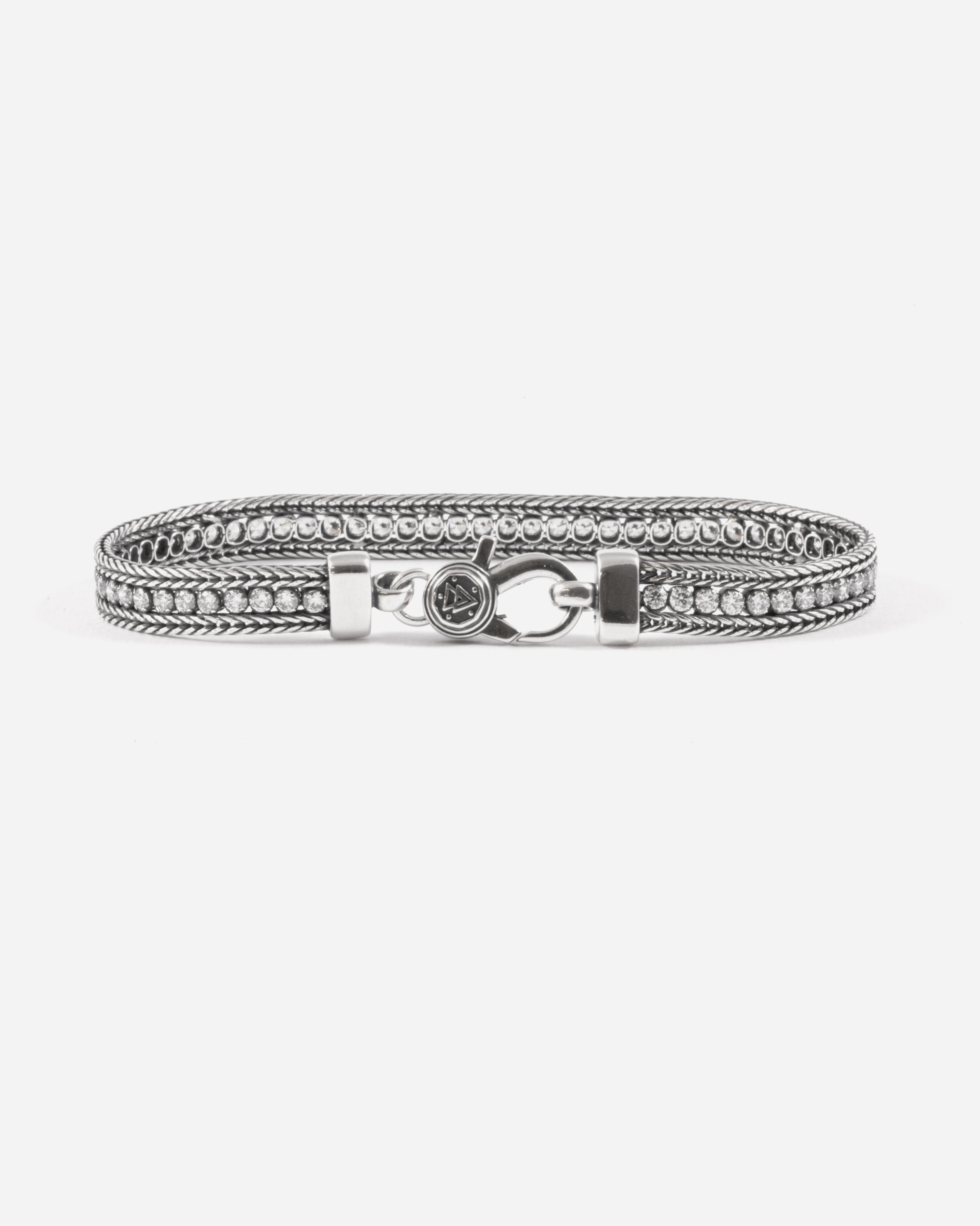 BRACCIALE TENNIS WHITE FOXTAIL / ARGENTO BRUNITO L