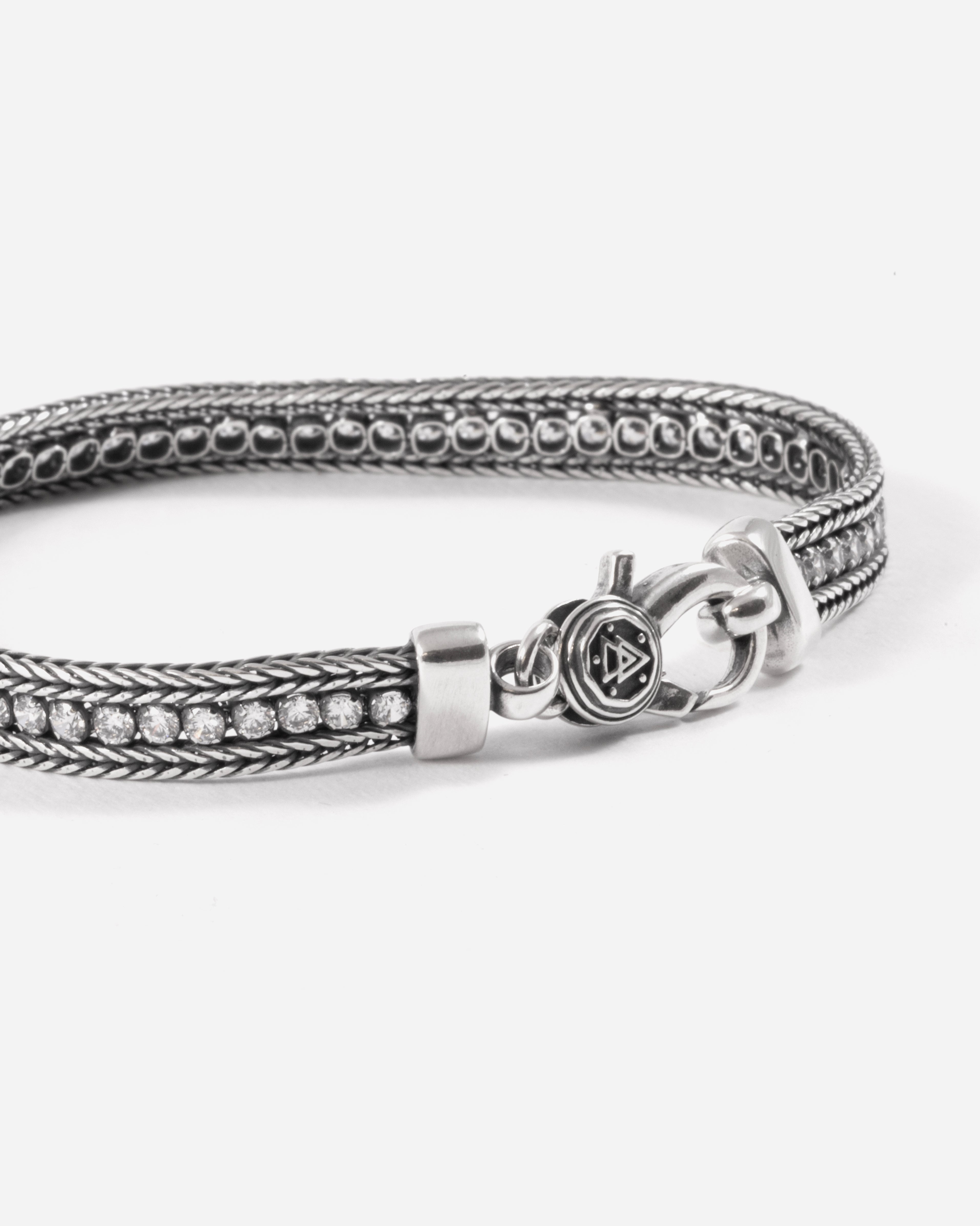 BRACCIALE TENNIS WHITE FOXTAIL / ARGENTO BRUNITO L