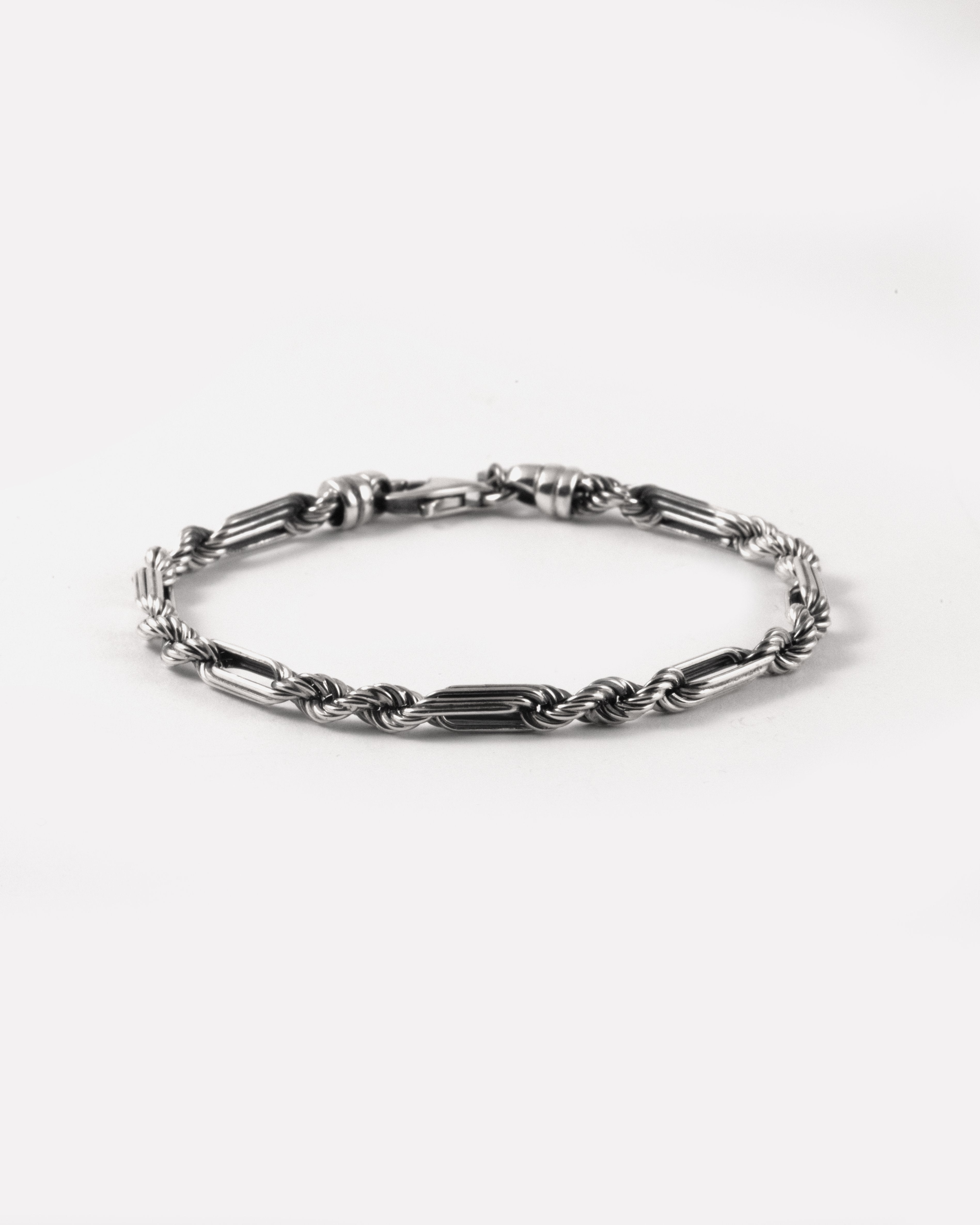 BRACCIALE CORDA 080 ALTERNATA / ARGENTO BRUNITO LU