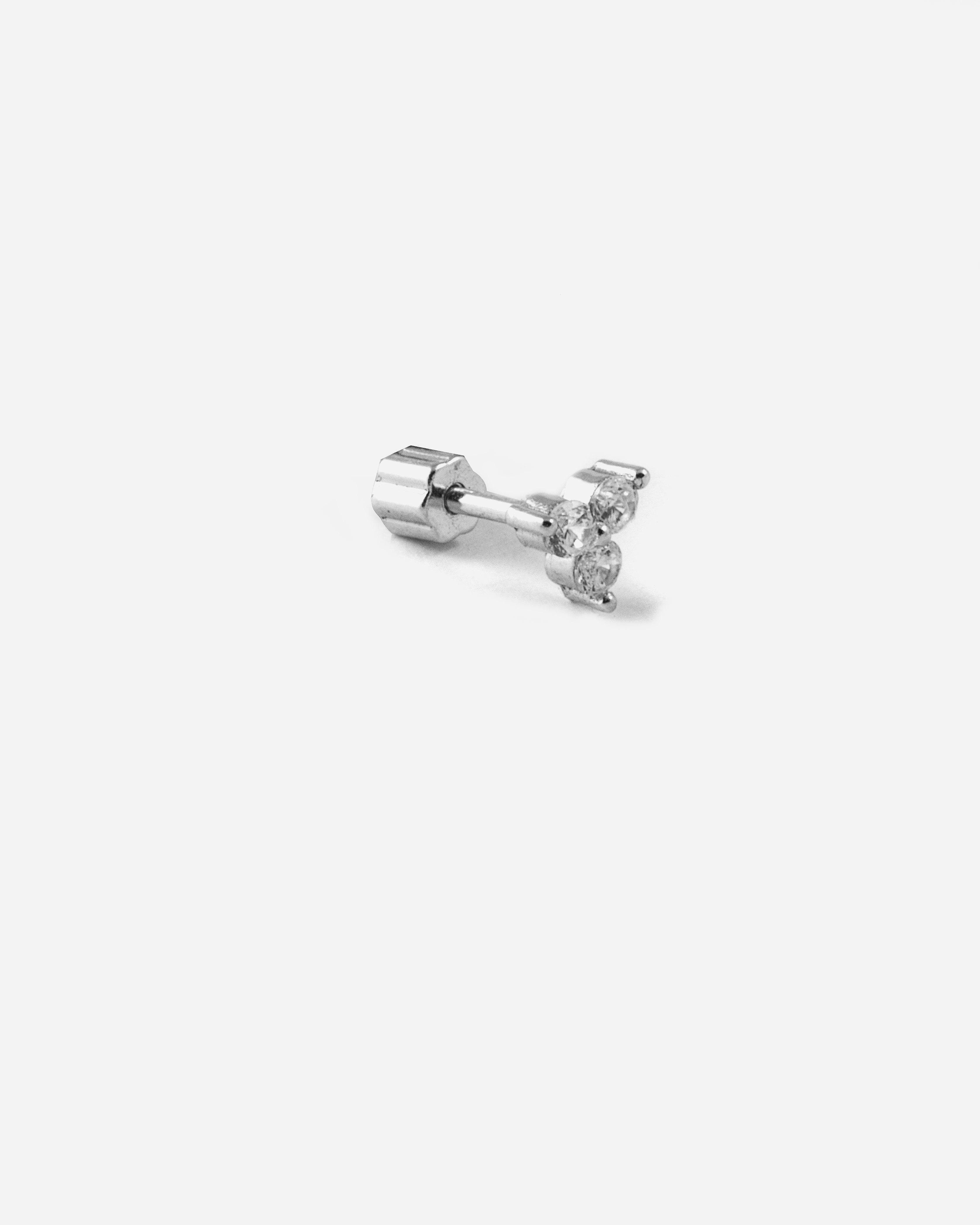 ORECCHINO SINGOLO PIERCING ZIRCONATO TRIFOGLIO / R