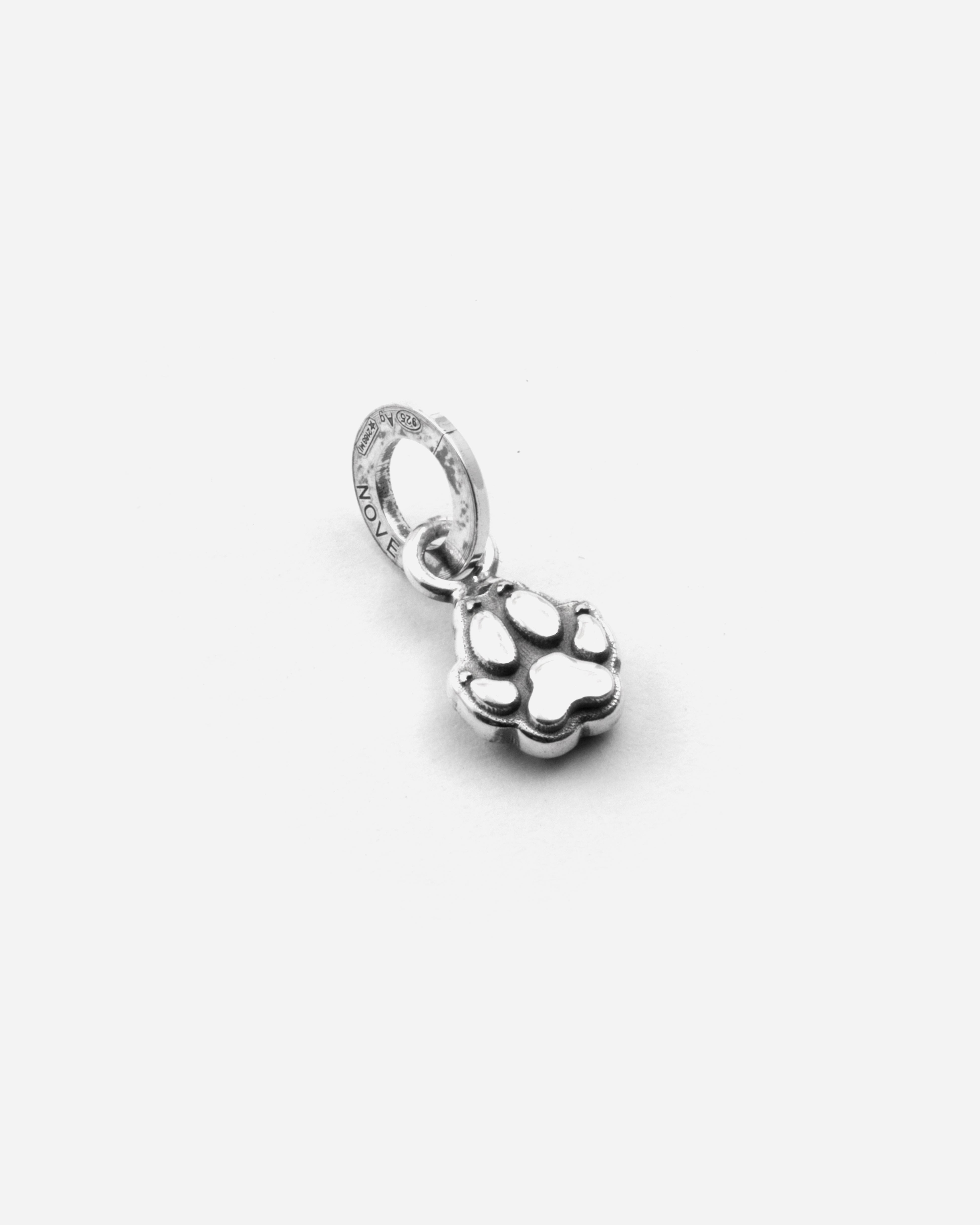 PENDENTE CHARM ZAMPA CANE / ARGENTO BRUNITO LUCIDO