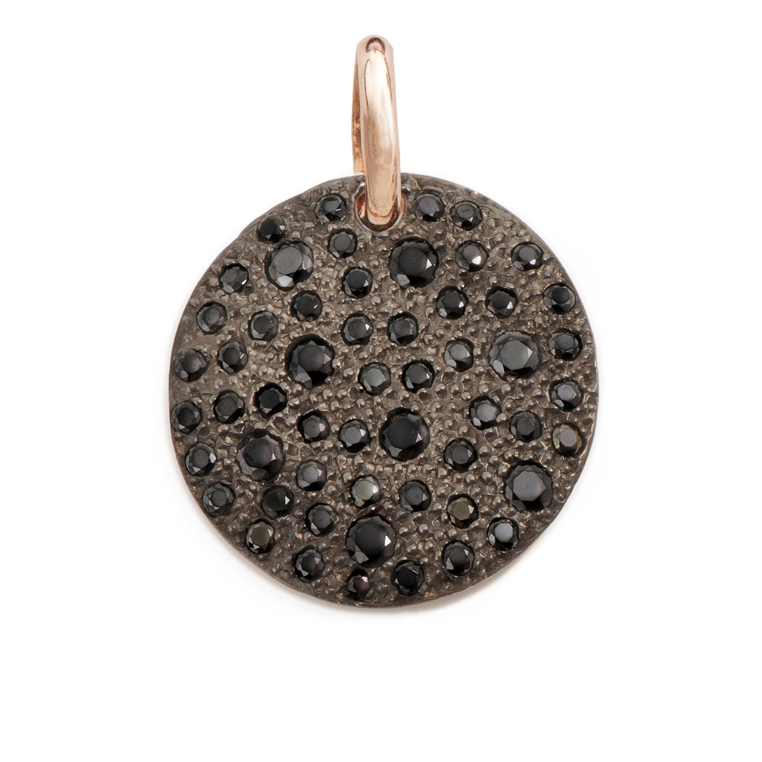 Pendente Tondo Grande Nero ag925 rose'