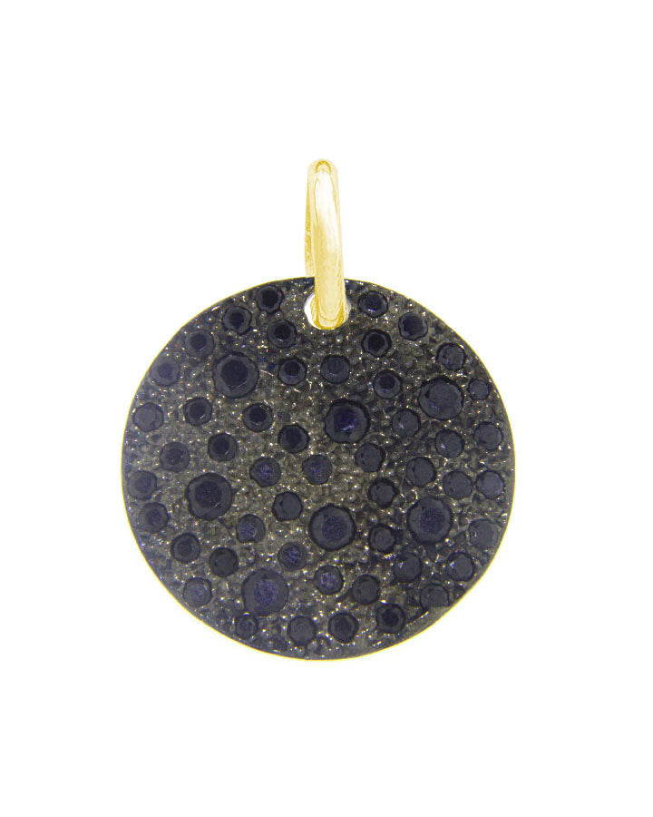 Pendente Tondo Grande Nero ag925 rose'