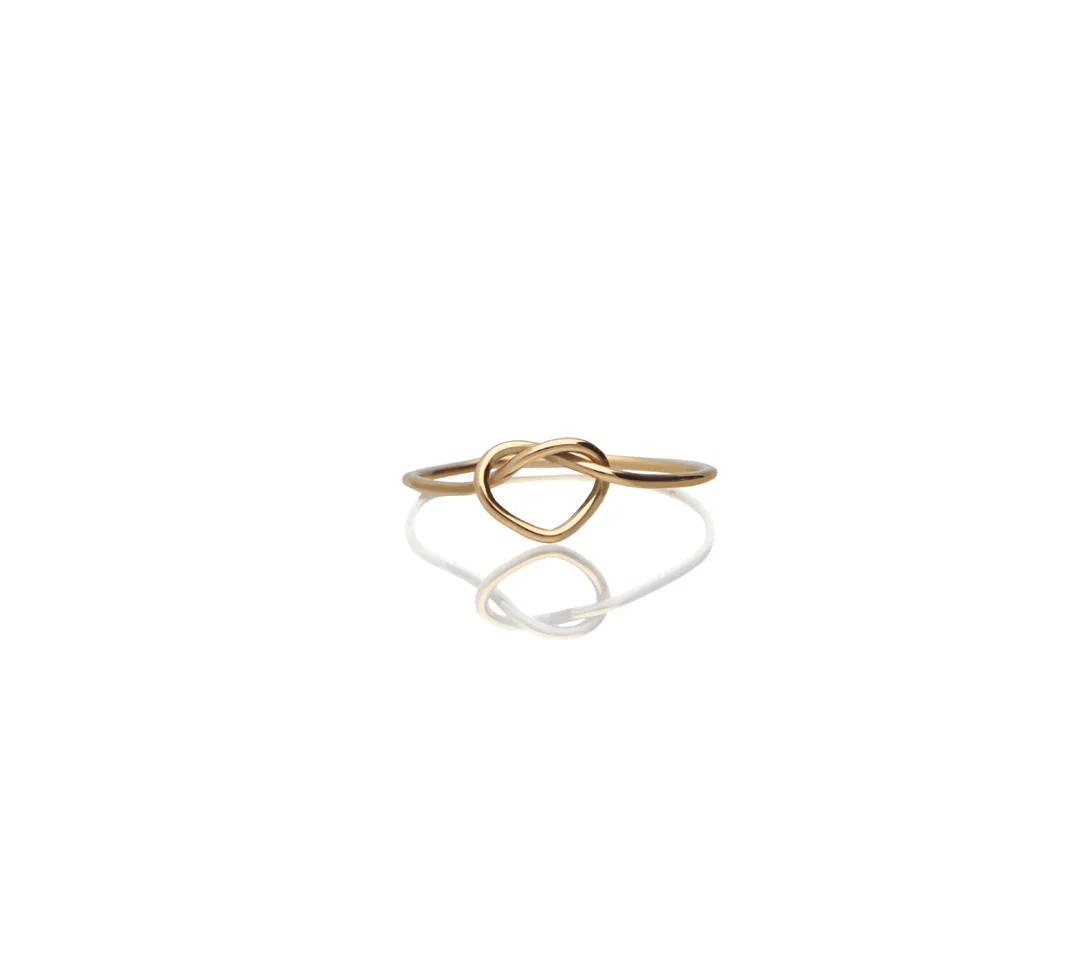 Anello Filodamore con Cuore annodato in Oro Giallo 9kt