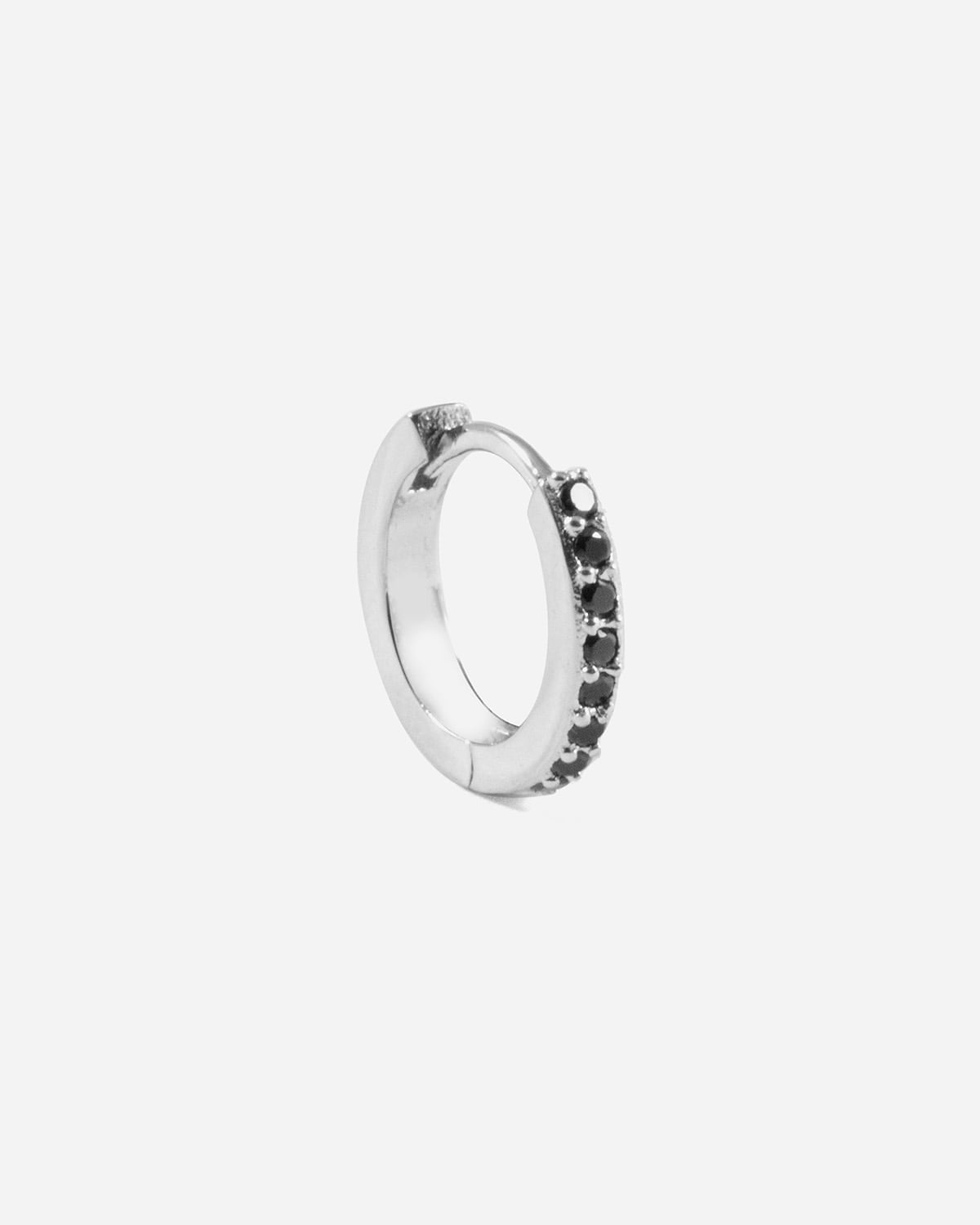 ORECCHINO SINGOLO CERCHIO SCATTO META' ZIRCONIA CU
