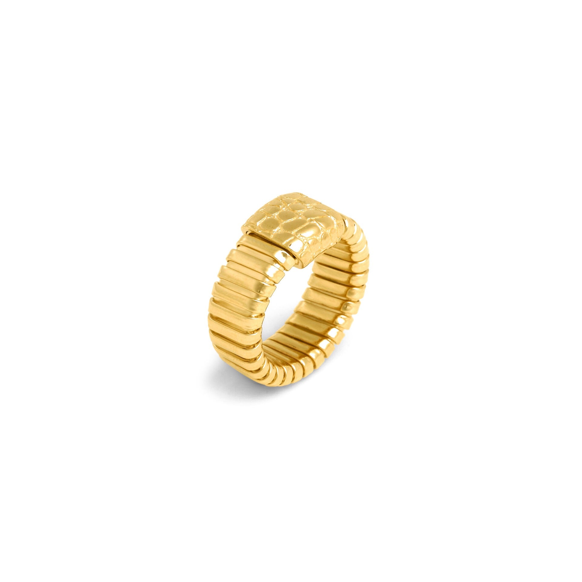 ANELLO TUBOGAS CROCO DORATO mis. 16