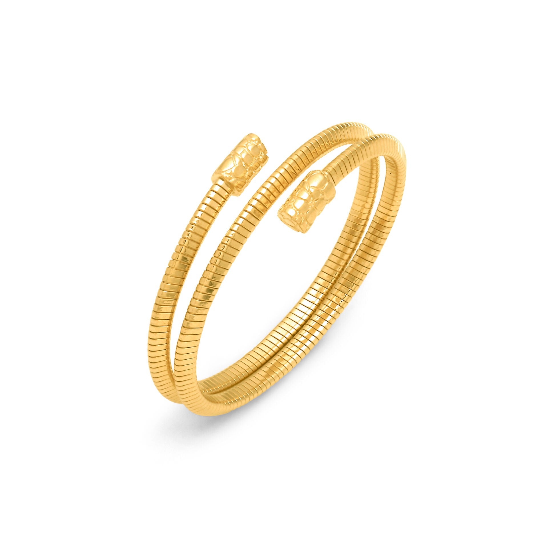 BRACCIALE TUBOGAS CROCO DOPPIO PICCOLO DORATO