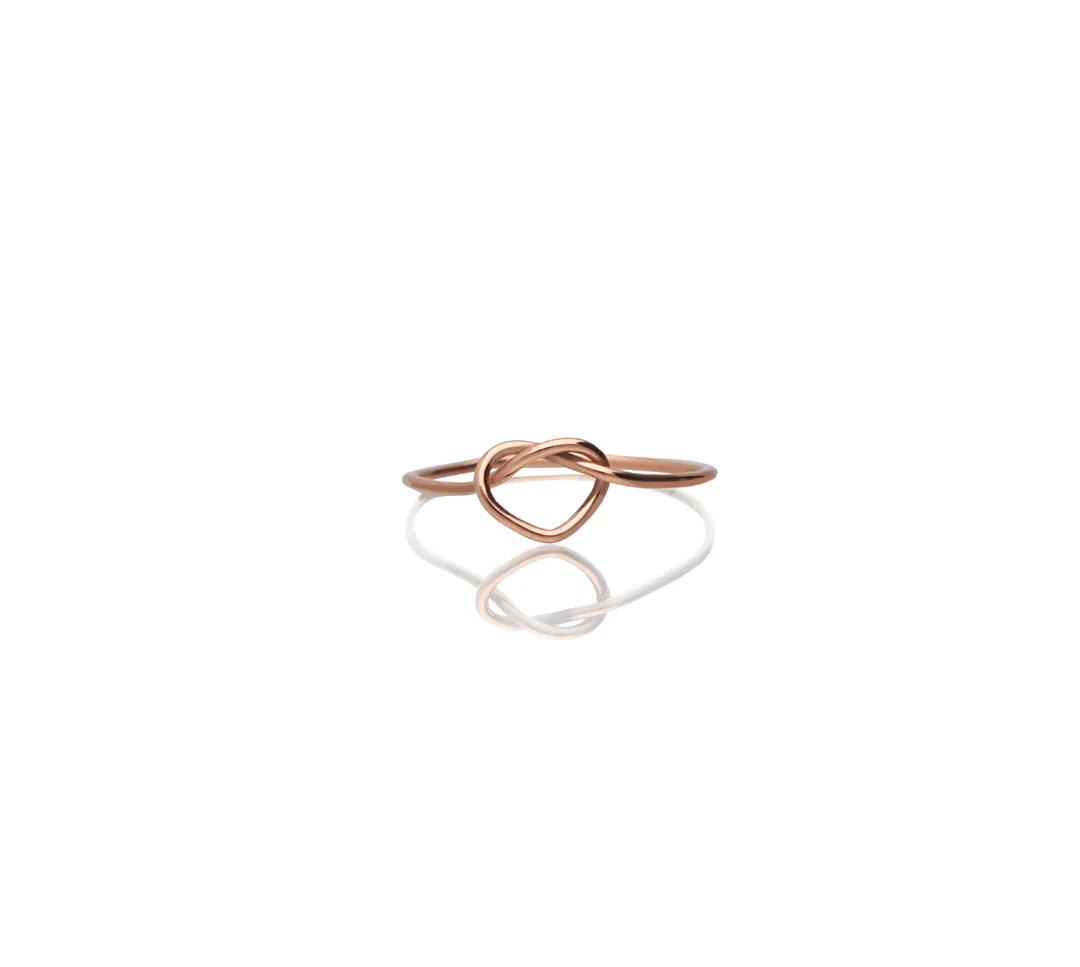 Anello Filodamore con Cuore annodato in Oro Rosa 9kt