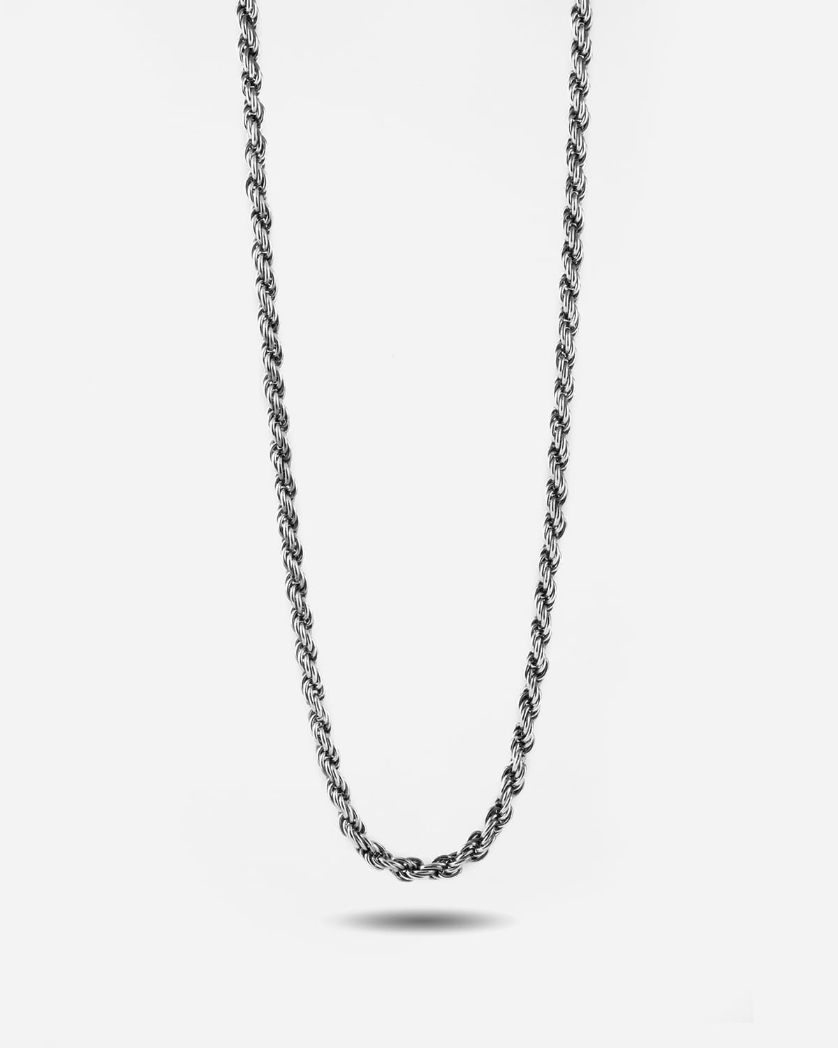 COLLANA CORDA 070 CON ALLUNGHINI / ARGENTO BRUNITO