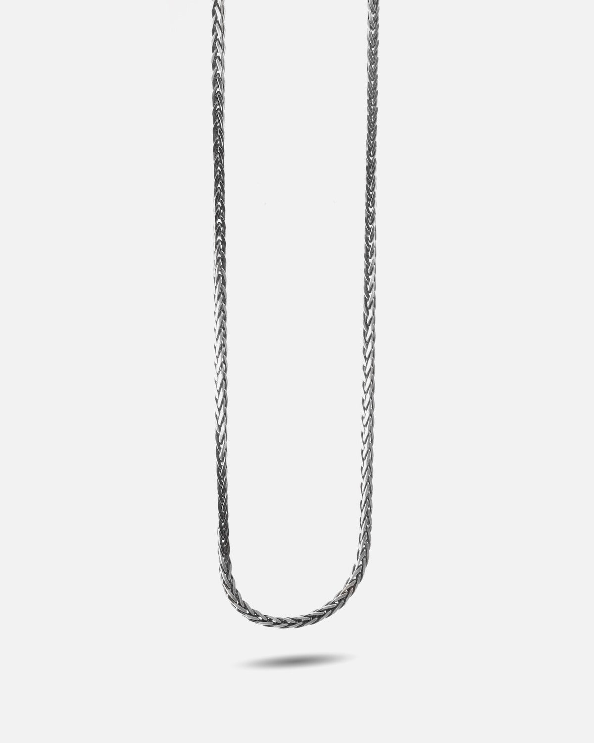 COLLANA TRECCIA DIAMANTATA 4 LATI / ARGENTO BRUNIT