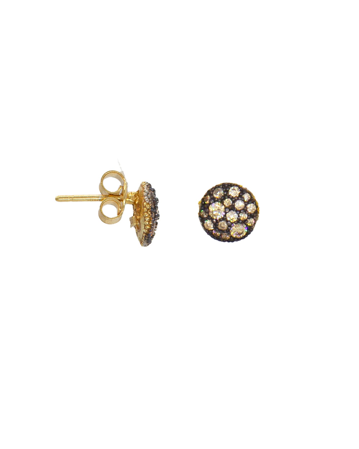 Orecchino Tondo Sassolino D'Amare Champagne ag925 dorato