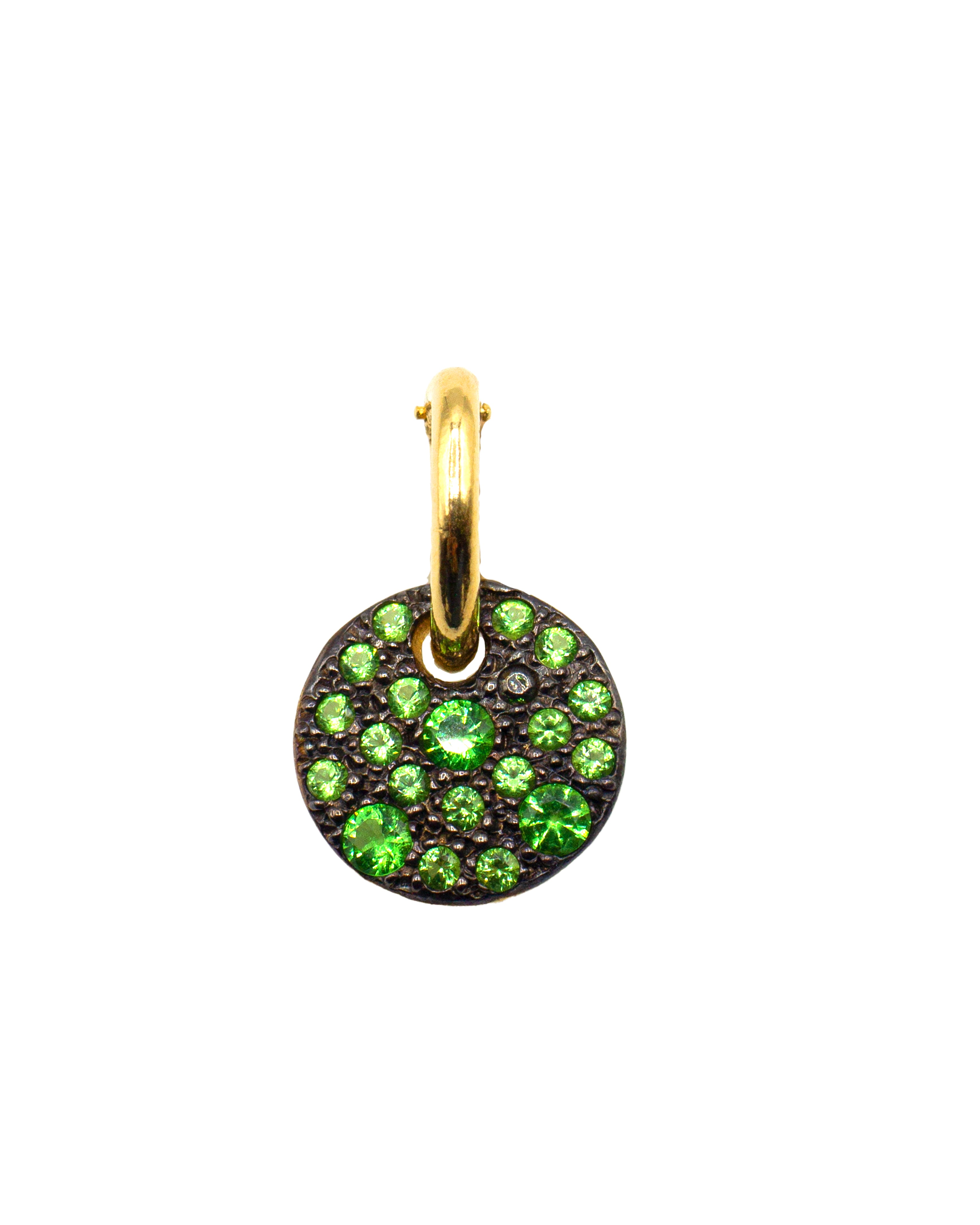 Pendente Tondo Piccolo Verde ag925 dorato